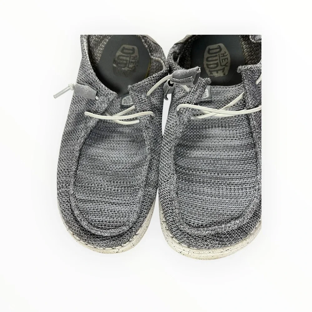 Hey Dude Wally Sox Men's Shoes Size W10 Grey Knit Slip-On Lightweight Comfort